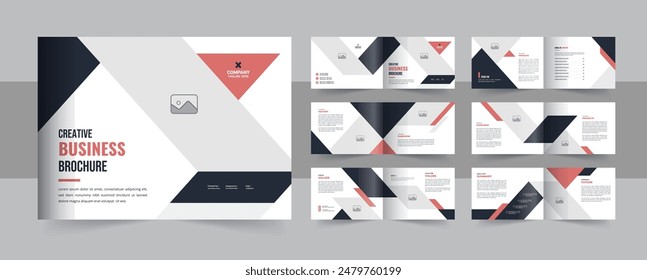 Landscape business brochure design, company portfolio brochure or company profile brochure design. Corporate company profile trifold landscape brochure design template layout