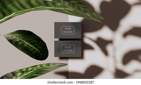 Landscape Business Card Mockup Monochrome Natural Surroundings