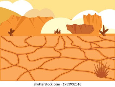landscape cactus desert arid soil