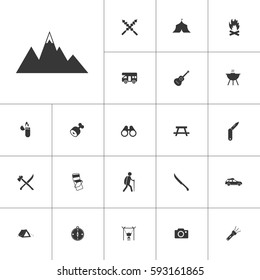 landscape. camping icon set on white background