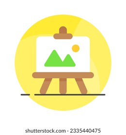 Landscape canvas painting vector in modern flat style, ready to use icon