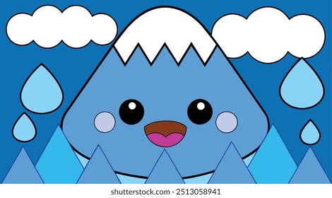 Landscape cartoon character background illustration 