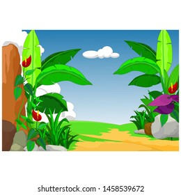 Landscape Cartoon For Your Design
