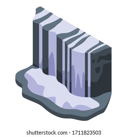 Landscape cascade icon. Isometric of landscape cascade vector icon for web design isolated on white background