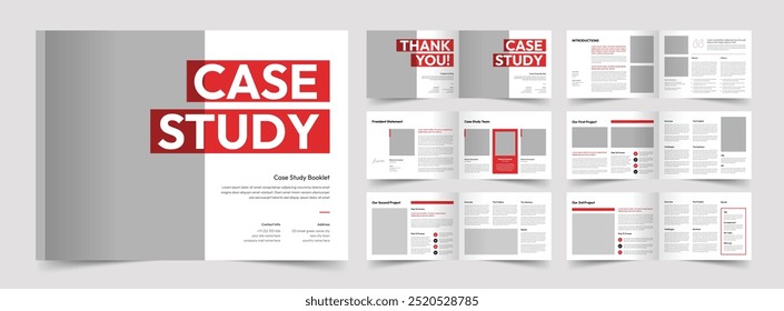 Landscape Case Study Brochure Template, Case Study Layout, Print Template, Company Brochure