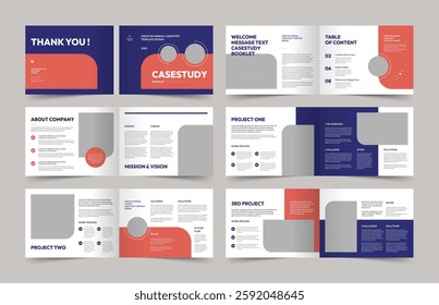 Landscape Case Study Brochure Template, Case Study Layout, Print Template, Company Brochure 
