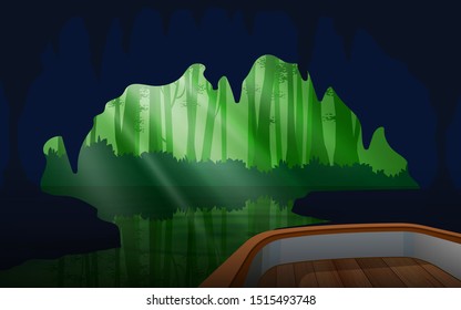 landscape of cave in the forest