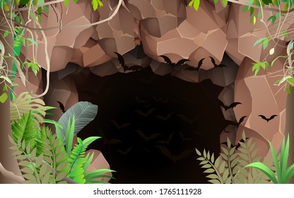 landscape of cave in the forest