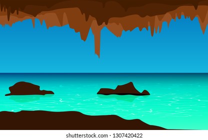 landscape of cave in the sea
