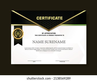 landscape certificate template with realistic honey texture pattern, diploma and vector Luxury premium badge design. Vector illustration