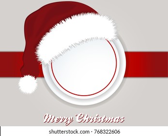Landscape Christmas Background with Border Copy Space Santa Hat and Decorative Text