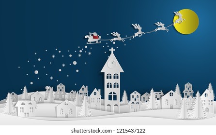 landscape of Christmas and happy new year with celebration. vector illustration