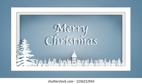 landscape of Christmas and happy new year with celebration. vector illustration