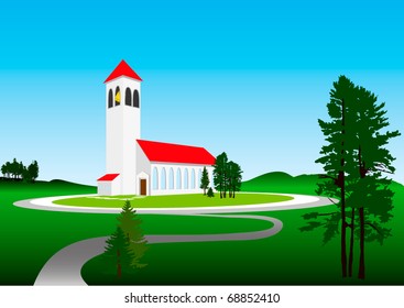 landscape with a church