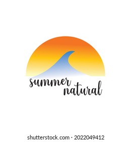 landscape circle logo summer nature vector design