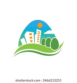 landscape city abstract modern logo