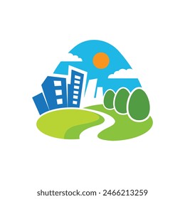 landscape city abstract modern logo