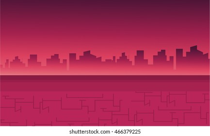 Landscape city for backgrounds game vector illustration