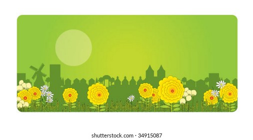 Landscape city in the evening