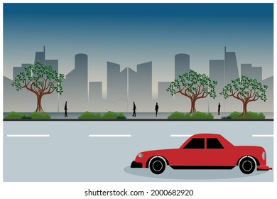 the landscape of the city. illustration vector
