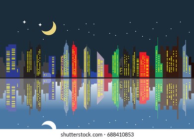 landscape city in the night