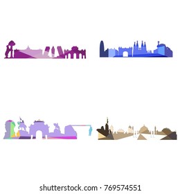 Landscape city silhouette