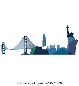 Landscape city silhouette