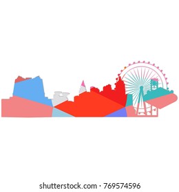 Landscape city silhouette