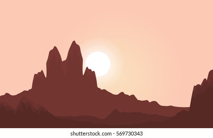 Landscape Cliff Background Vector Art Collection 스톡 벡터(로열티 프리 ...