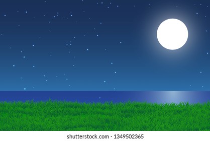 landscape of cliff at ocean in the night