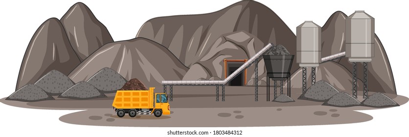 Landscape Of Coal Mine Illustration