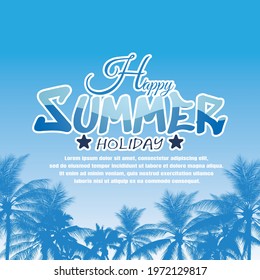 Landscape with coconut palm trees at sunset background ,Summer sale silhouette background.