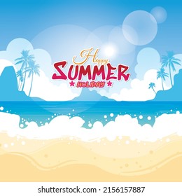 Landscape with coconut palm trees at sunset background ,Summer sale silhouette background.