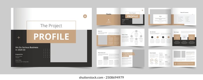 Landscape Company Profile Layout, Annual Report, Business Template