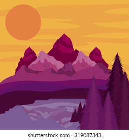 Landscape concept with nature designs, vector illustration eps 10
