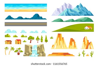 Landscape Constructor Vector Isolated Elements