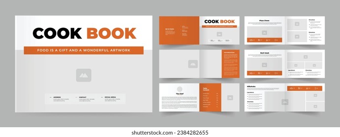  Landscape Cookbook Template or Cookbook or Recipe Book Design