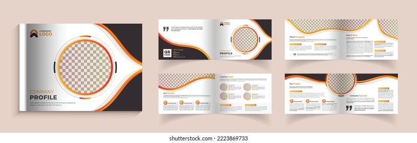 Landscape corporate brochure design premium vector
