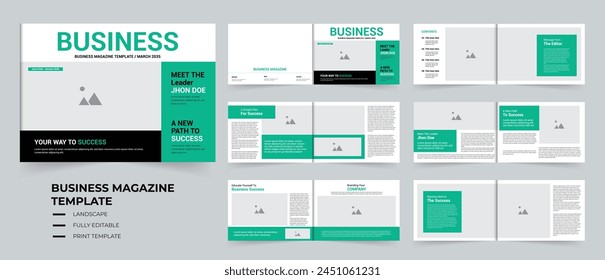 Landscape corporate business magazine template design