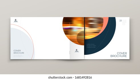 Landscape Cover with minimal coral geometric design. Modern abstract background for Horizontal Brochure, Placard, Report, Poster, Flyer, Banner etc. Eps10 vector template.