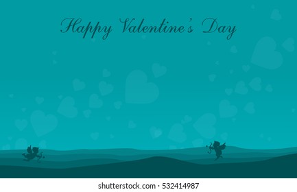 Landscape cupid on the hill valentine collection