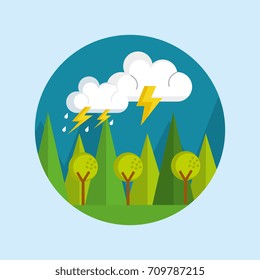 landscape day isolated icon