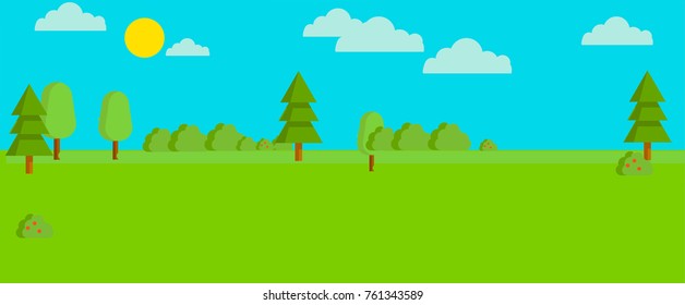 Landscape day sunset and night background vector illustration