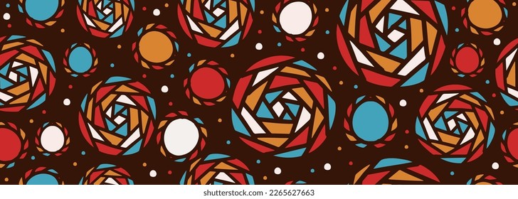 Estilo étnico decorativo paisajístico. círculo Patrón sin fin arte cultural de Australia, tortuga dibujada a mano.Resumen de estilo aborigen. Ilustración vectorial para la impresión textil de moda.