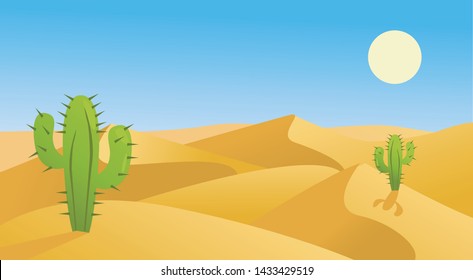 landscape with desert and cactus