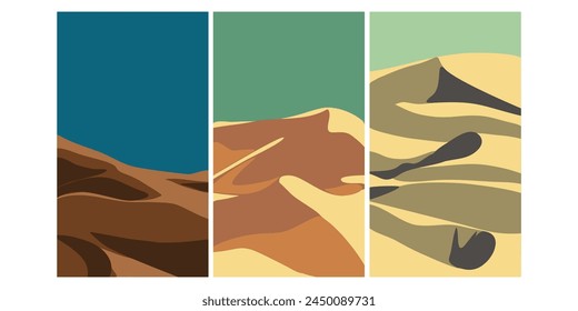 Landscape desert illustration. Vector Stock illustration.	