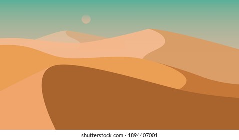 Landschaft der Wüste und Sonnenlicht. Vektorgrafik