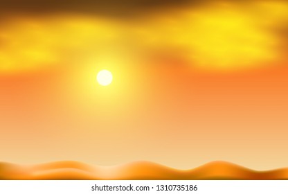 landscape of the desert in sunset