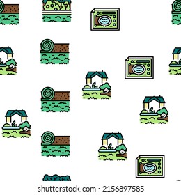 Diseño De Paisaje Y Accesorios Vector Patrón De Luminosidad Ilustración De Línea Delgada