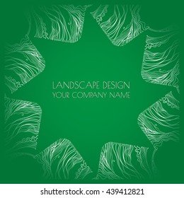 Landscape design emblem vector. Stylized  branches arranged in pattern - landscape design  concept. Landscape logo for park or gardening business, organization or website.